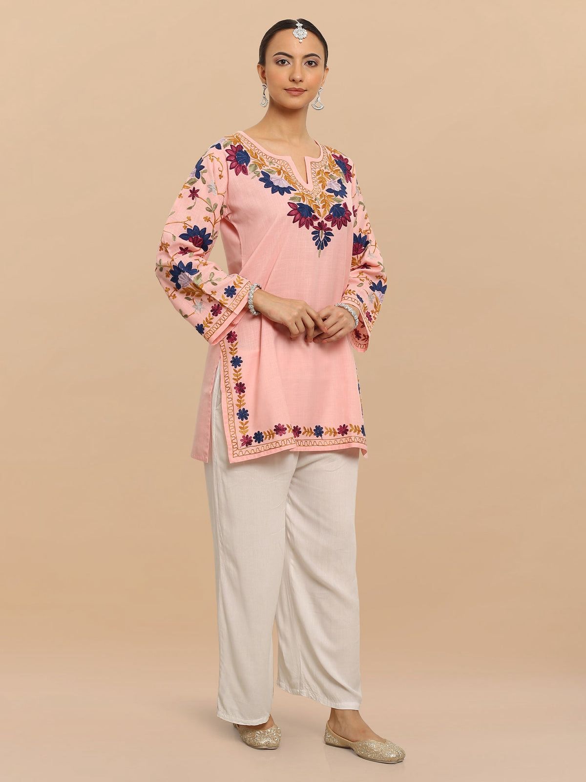 Falak Kashmiri Short Kurta - Pink