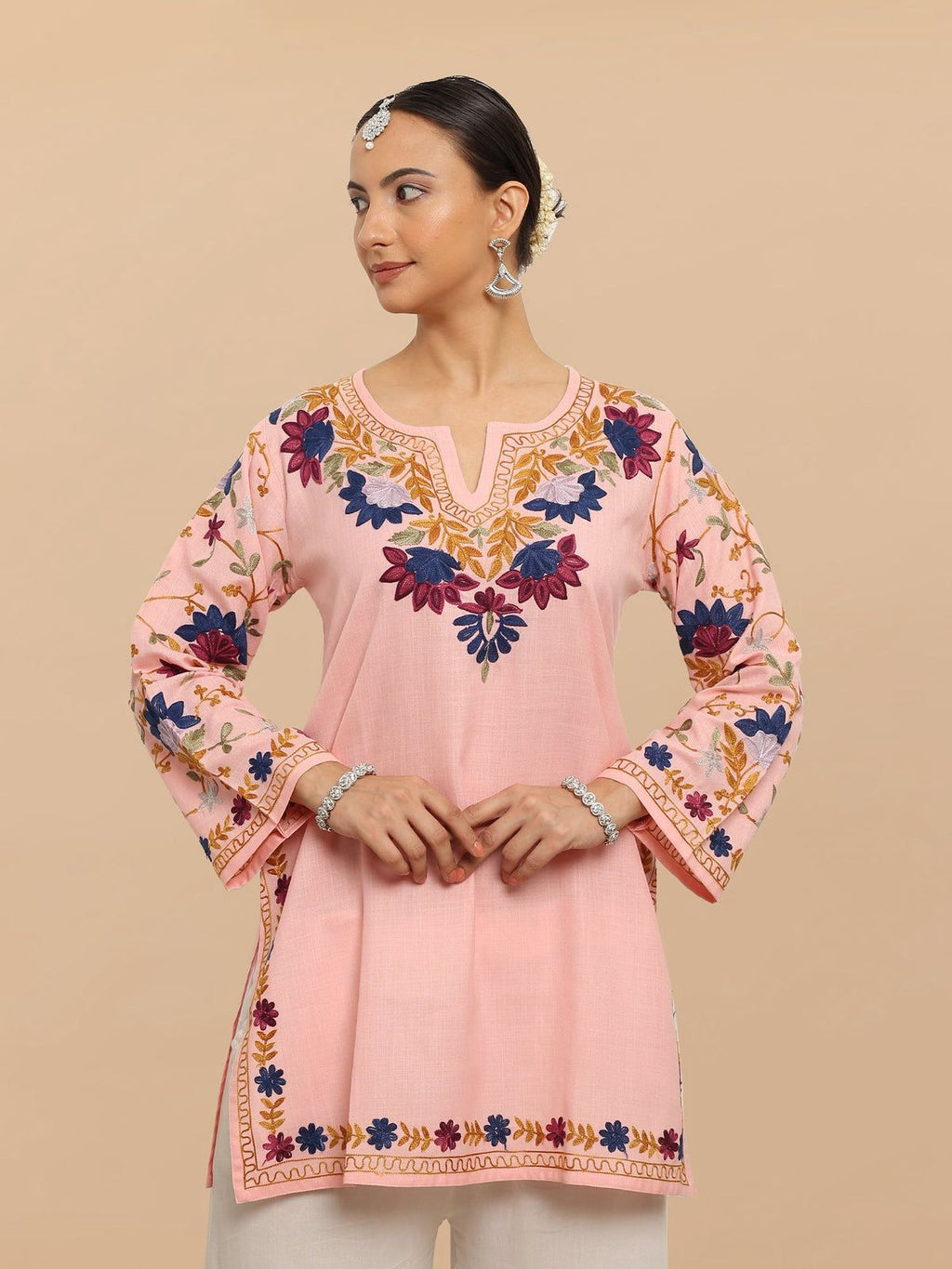 Falak Kashmiri Short Kurta - Pink