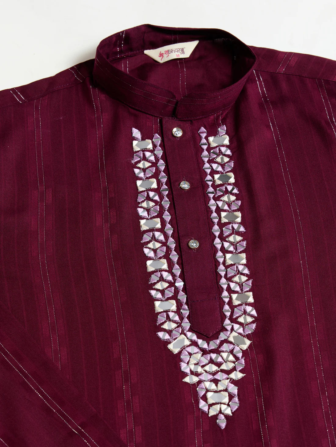 Royal Purple Viscose Kurta with Mirror Work