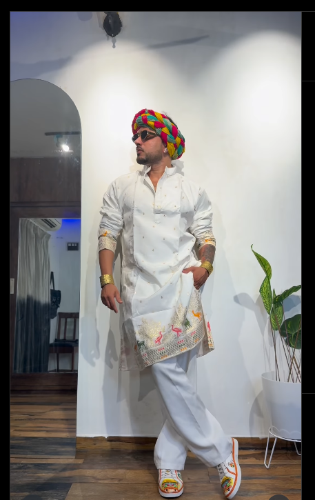 Rajwadi Multicolor Pagdi Kurta