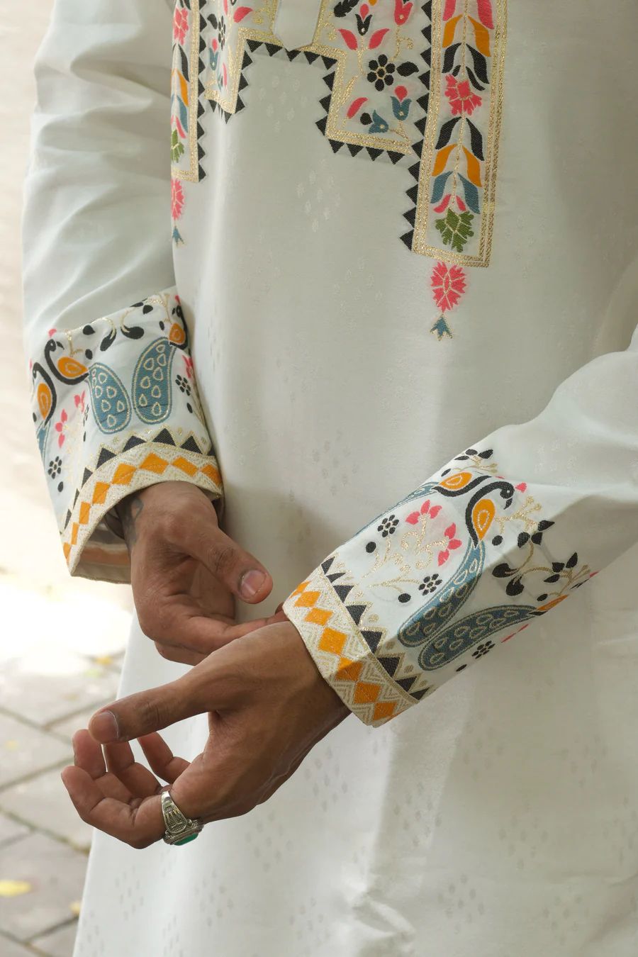 Mor Toran Jacquard Designer Kurta