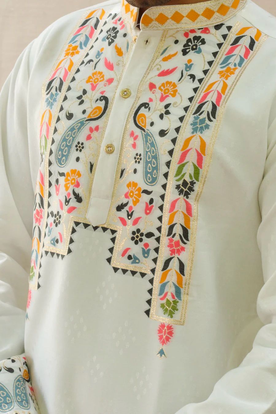 Mor Toran Jacquard Designer Kurta