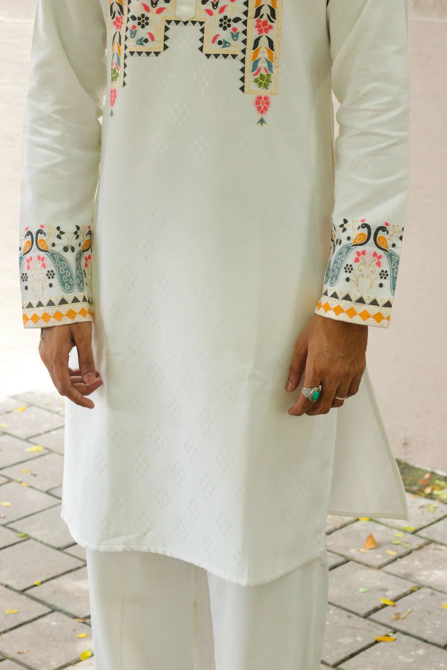 Mor Toran Jacquard Designer Kurta