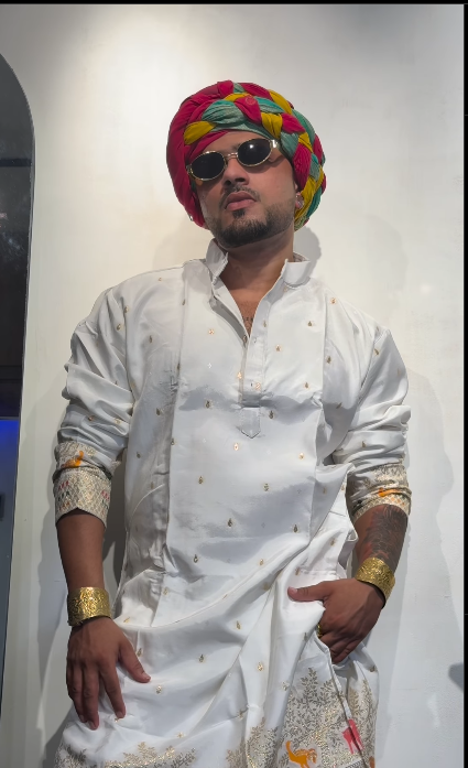 Rajwadi Multicolor Pagdi Kurta